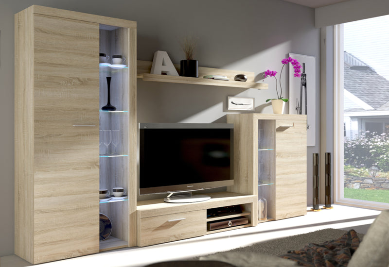 Obývacia stena KLOK, 270x190x40, sonoma - - 0