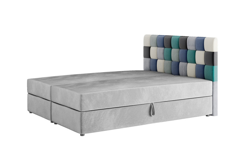 Čalúnená posteľ boxspring APPLE, 180x200, itaka 14/modrá - - 0