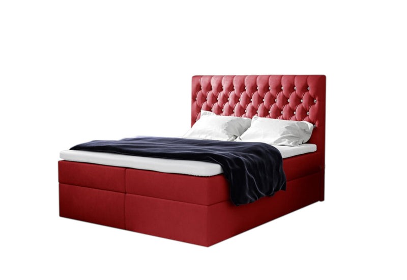 Čalúnená posteľ boxspring TOMIO + topper, 160x200, jasmine 60 - - 0