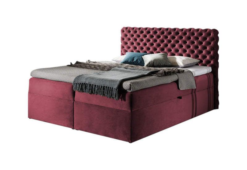Čalúnená posteľ boxspring MARCH + topper, 120x200, riviera 59 - - 0
