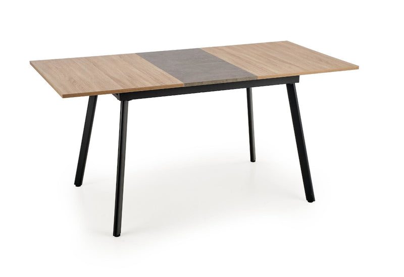 Rozkladací jedálenský stôl ALFONSO, 120-160x76x80, dub sonoma/čierna - - 0