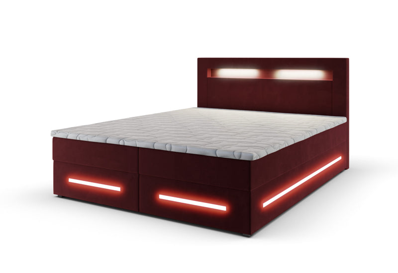 Čalúnená posteľ boxspring MINOR + topper, 160x200, monolith 59 - - 0