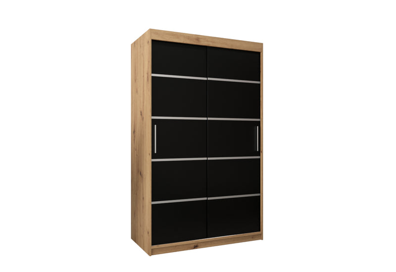 Posuvná skriňa VETORA 1 120, 120x200x62, dub artisan/čierna - - 0