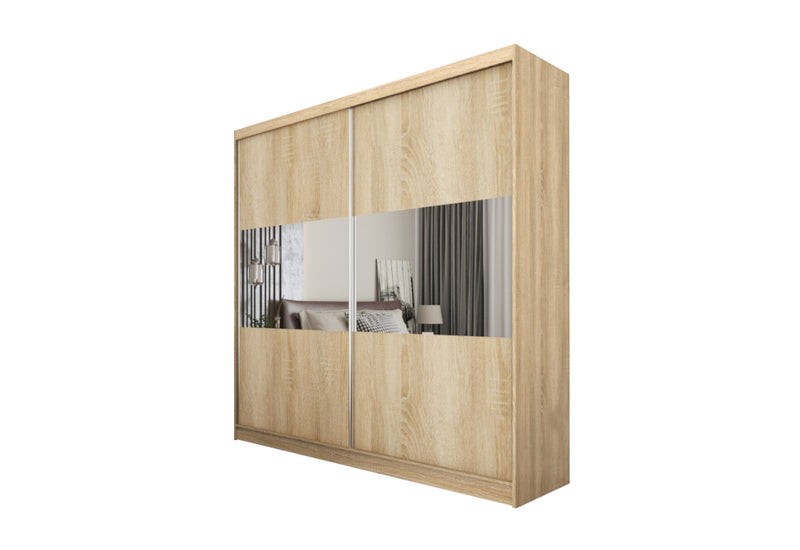 Posuvná šatníková skriňa SARANO, 200x216x61, dub artisan - - 0