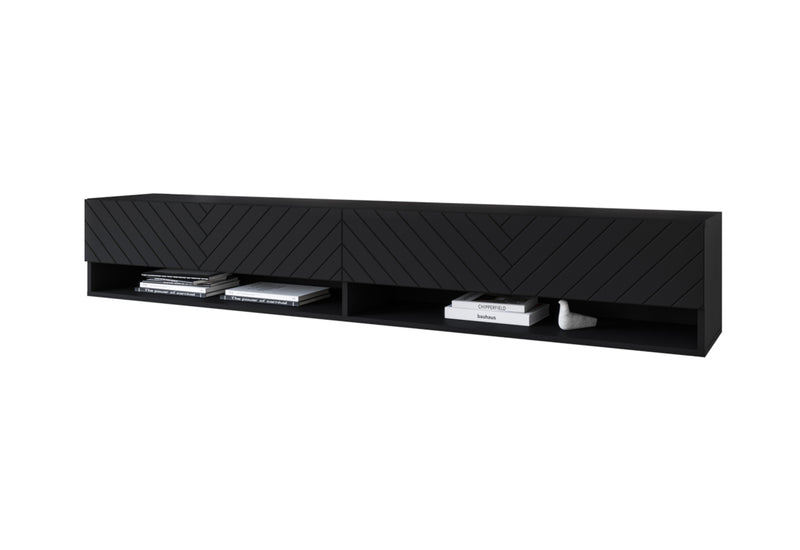 TV stolík MENDES A 3, 180x30x31, čierna/jodelka, bez LED osvetlenia - - 0