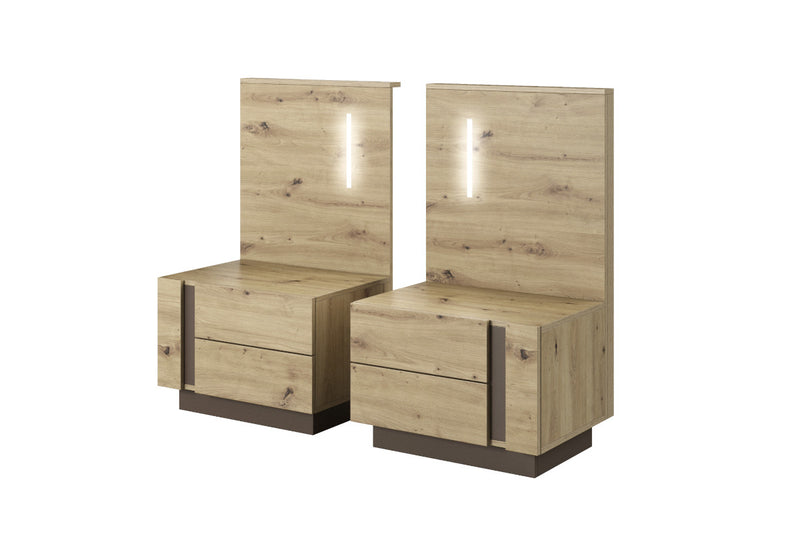 Set nočných stolíkov ARMONA, 60x102x46, dub artisan/grafit - - 0