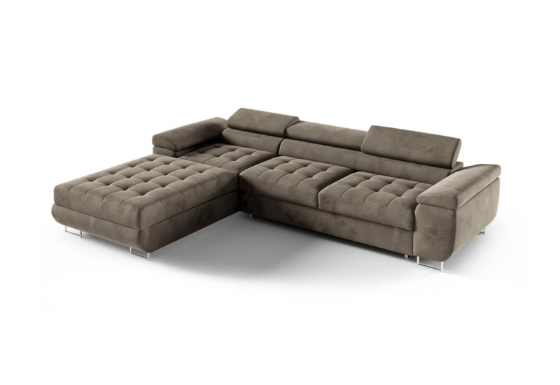 Rozkladacia sedacia súprava ESMERALDA, 277x60x200, monolith 15, ľavá - - 0