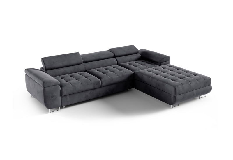 Rozkladacia sedacia súprava ESMERALDA, 277x60x200, monolith 97, pravá - - 0