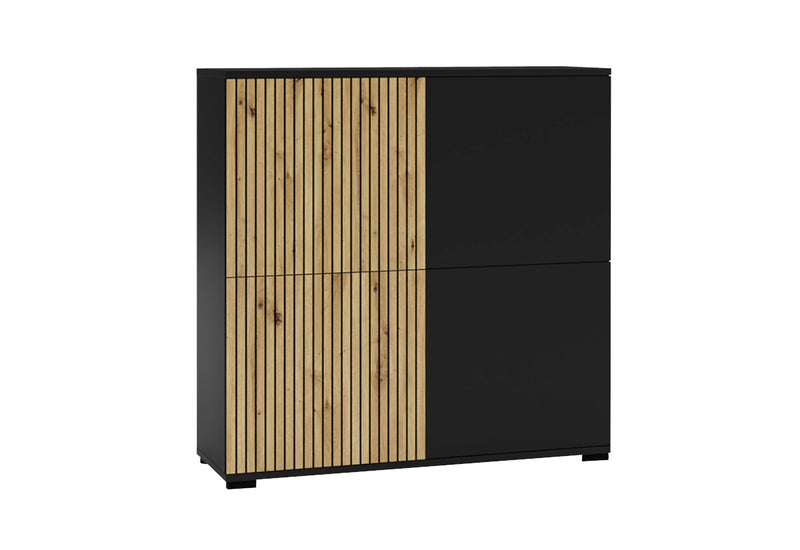 Komoda RASS, 100x102x40, čierna mat/dub - - 0