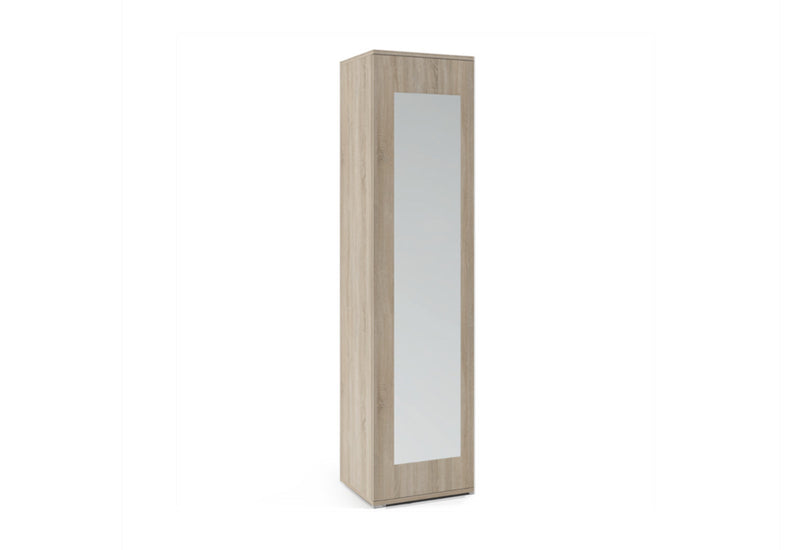 Šatníková skriňa LAVA se zrkadlom, 45x185x40, dub sonoma - - 0