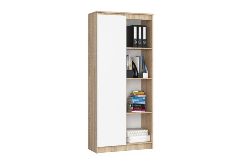 Regál JANNY 2, 80x180x35, dub sonoma/biela - - 0