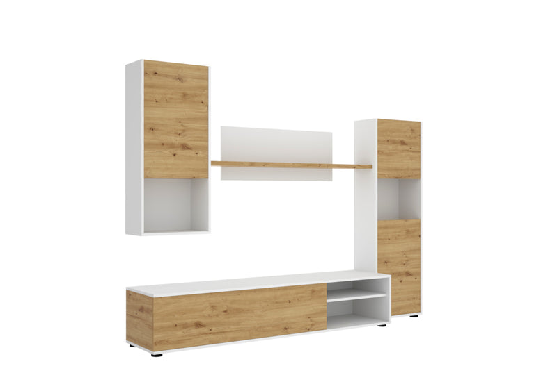 Obývacia zostava LUKAVA, 220x180x41, biela/nordic - - 0
