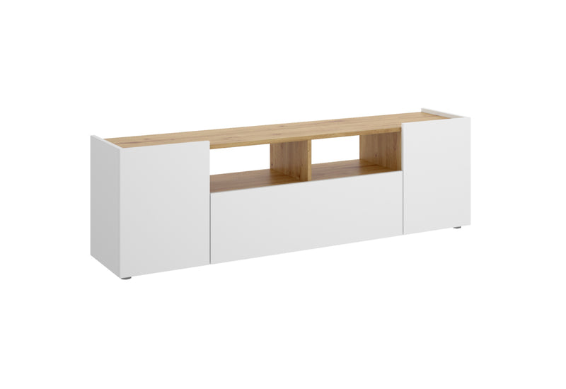 TV stolík ISOLAS, 141,7x43,8x34,7, biela/nordic - - 0