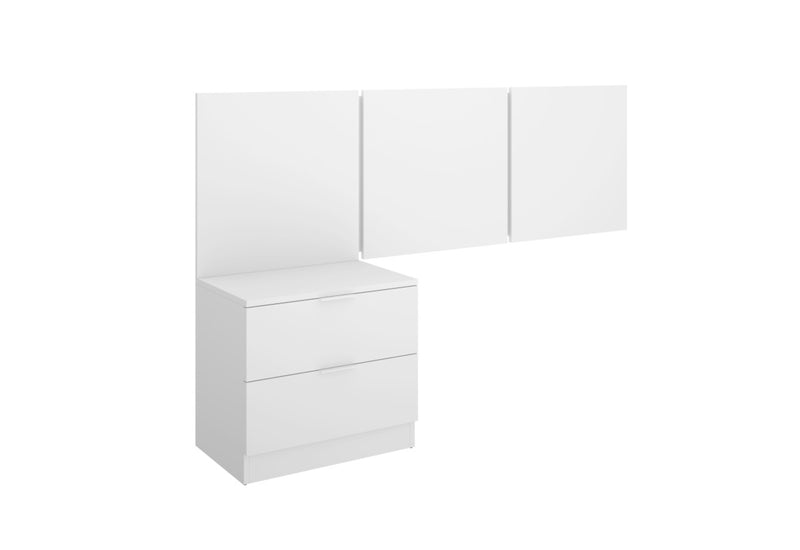 Nočný stolík s čelom BITO, 157x96x34,2, biela - - 0