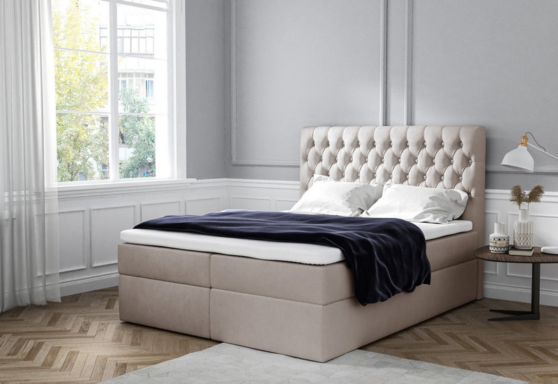 Čalúnená posteľ boxspring TOMIO + úložný priestor + vrchný matrac - ARANZ - 2