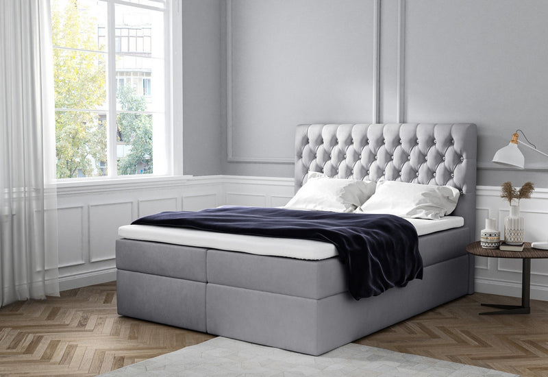 Čalúnená posteľ boxspring TOMIO + úložný priestor + vrchný matrac - ARANZ - 5