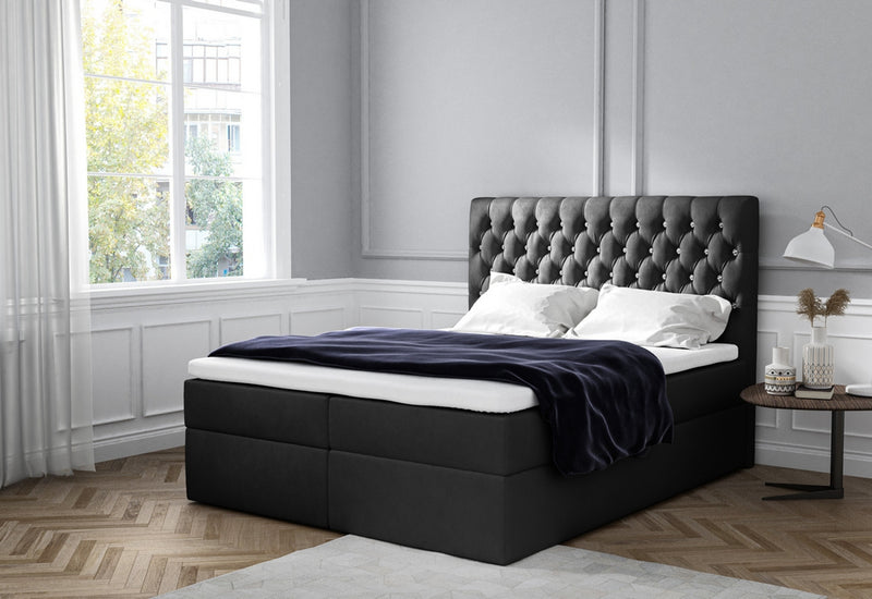 Čalúnená posteľ boxspring TOMIO + úložný priestor + vrchný matrac - ARANZ - 6