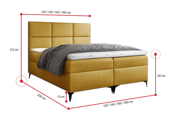 Čalúnená posteľ boxspring GRETA + úložný priestor + vrchný matrac - ROZMEROVKA - 2