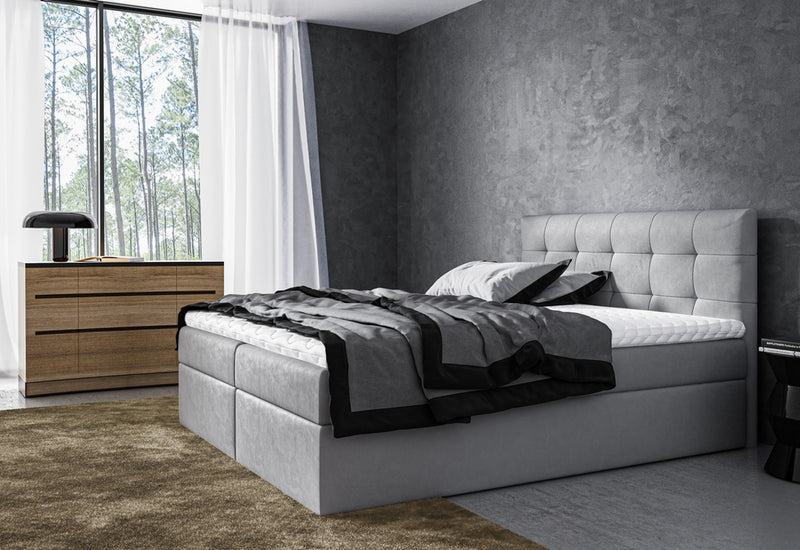 Čalúnená posteľ boxspring BRIGITE + úložný priestor + vrchný matrac - ARANZ - 3
