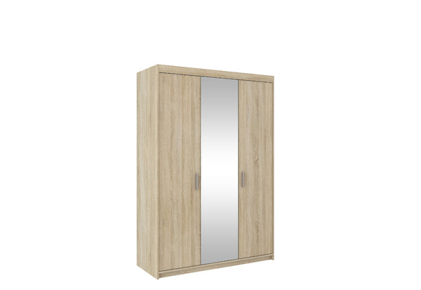 Šatníková skriňa ELLENA 3D + zrkadlo, 190x133x53 cm, dub sonoma -  - 0