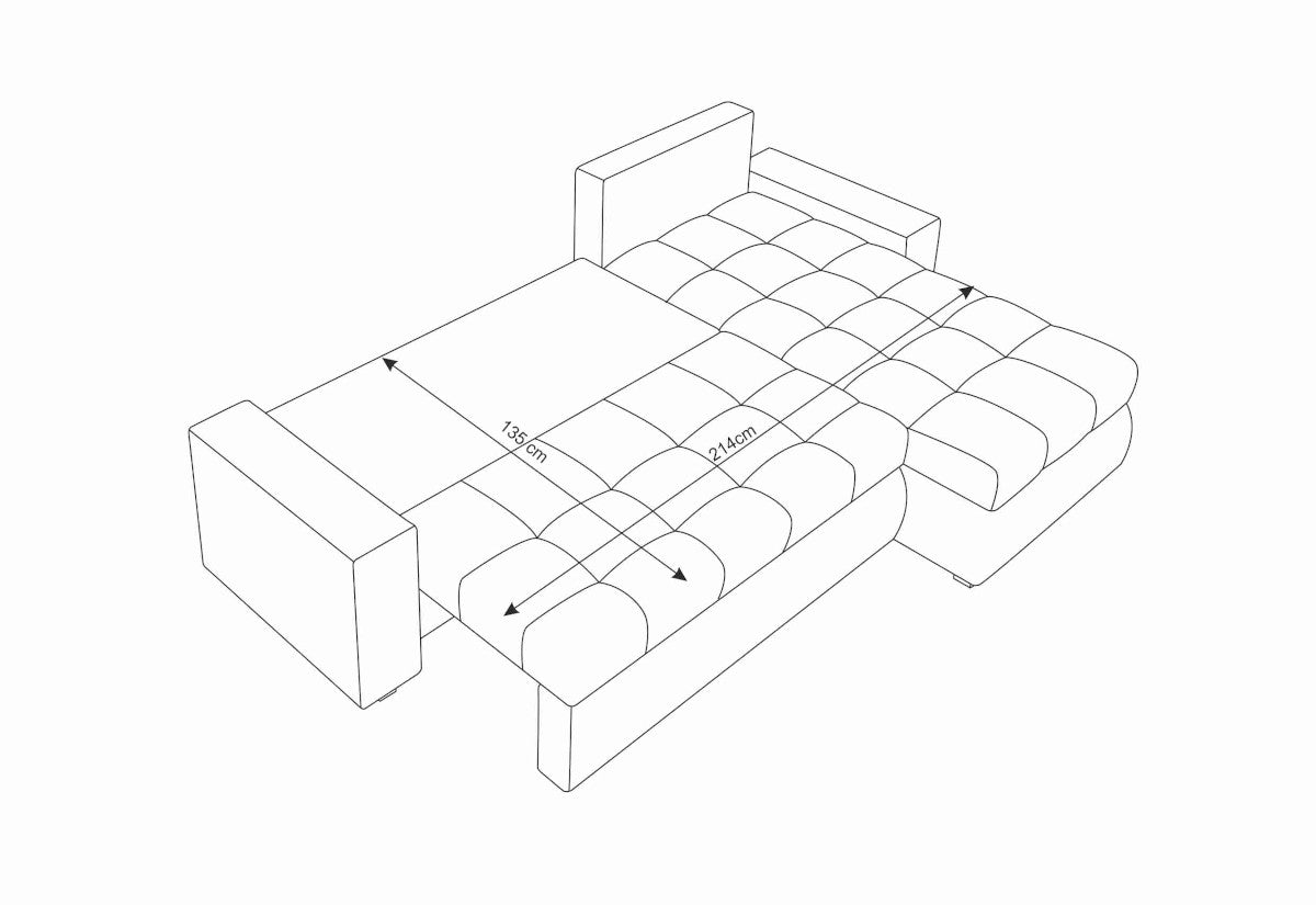 Rohová rozkladacia sedačka AMPER BIS - ROZMEROVKA - 1