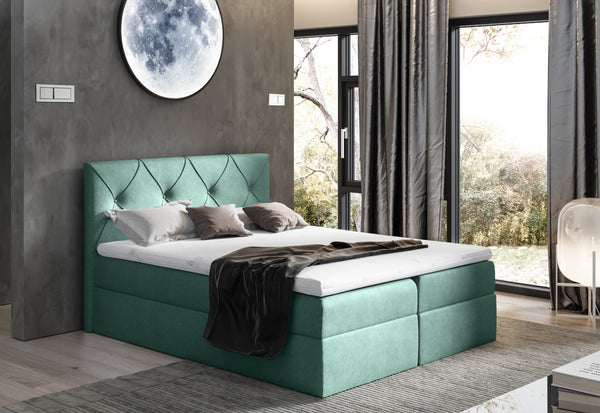 Čalúnená posteľ boxspring DIAMOND + vrchný matrac - ARANZ - 1