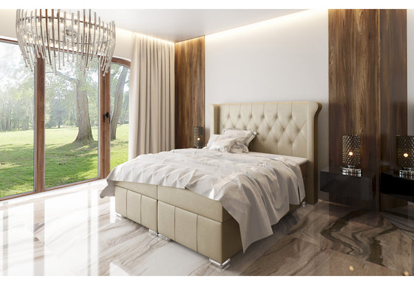 Čalúnená posteľ boxspring MOSINO + vrchný matrac - ARANZ - 1
