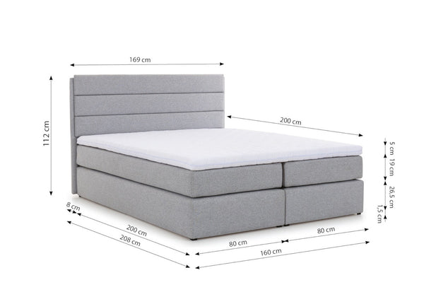 Čalúnená posteľ boxspring PRIMERA + vrchný matrac - ROZMEROVKA - 1