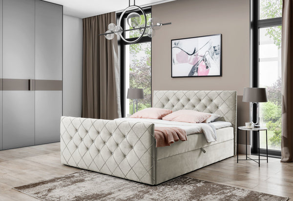 Čalúnená posteľ boxspring MATRAGI + vrchný matrac - ARANZ - 1