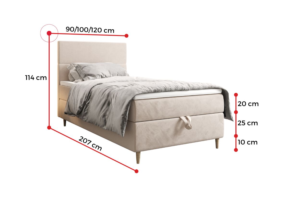 Jednolôžková posteľ boxspring FLIX - ROZMEROVKA - 1