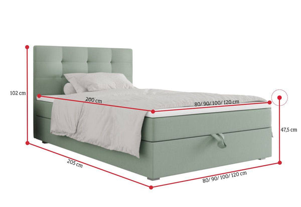 Čalúnená jednolôžková posteľ boxspring FANO P - ROZMEROVKA - 1