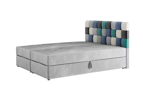 Čalúnená posteľ boxspring APPLE, 180x200, itaka 14/modrá -  - 0