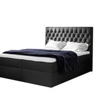 Čalúnená posteľ boxspring TOMIO + topper, 160x200, jasmine 100 -  - 0