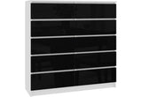 Komoda ARMARIA K120 10SZ, 150x121x40, biela/čierna lesk -  - 0