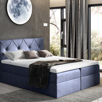 Čalúnená posteľ boxspring DIAMOND + topper, 180x200, fancy 79 -  - 0