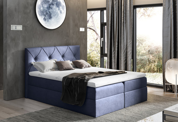 Čalúnená posteľ boxspring DIAMOND + topper, 180x200, fancy 79 -  - 0