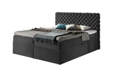Čalúnená posteľ boxspring MARCH + topper, 180x200, riviera 97 -  - 0