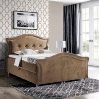 Čalúnená posteľ boxspring BEDRIS LUX + topper, 160x200, jaguar 2177 -  - 0