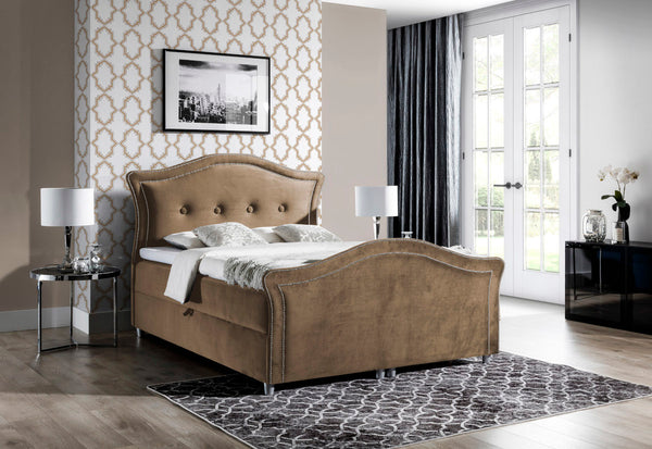 Čalúnená posteľ boxspring BEDRIS LUX + topper, 160x200, jaguar 2177 -  - 0