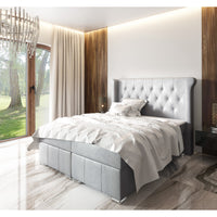 Čalúnená posteľ boxspring MOSINO + topper, 200x200, monolith 84 -  - 0