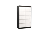 Posuvná skriňa LISO, 120x200x58, čierna/biela + LED -  - 0