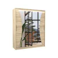 Posuvná skriňa so zrkadlom SWIFT, 180x215x58, sonoma + LED -  - 0
