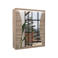 Posuvná skriňa so zrkadlom SWIFT, 180x200x58, trufla + LED -  - 0