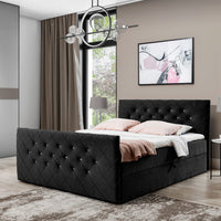 Čalúnená posteľ boxspring MATRAGI + topper, 120x200, riviera 100 -  - 0