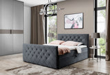 Čalúnená posteľ boxspring MATRAGI + topper, 200x200, manila 19 (grafit) -  - 0