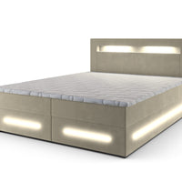 Čalúnená posteľ boxspring MINOR + topper, 140x200, monolith 02 -  - 0