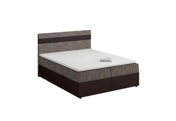Čalúnená posteľ boxspring MODELA + topper, 180x200, kornet 04/dolaro 33 -  - 0
