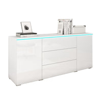 Komoda AMALIE, 150x68x39,5, biela/biela lesk -  - 0