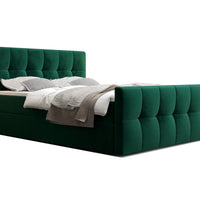 Čalúnená posteľ boxspring HATAN, 140x200, monolith 37 -  - 0