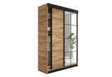 Šatníková skriňa LAMERO, 138x205x59, dub craft zlatý/čierna -  - 0